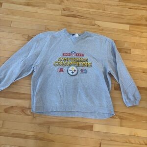 Vintage NFL Pittsburgh Steelers Reebok Sweatshirt Football 2005 AFC Champion 2XL